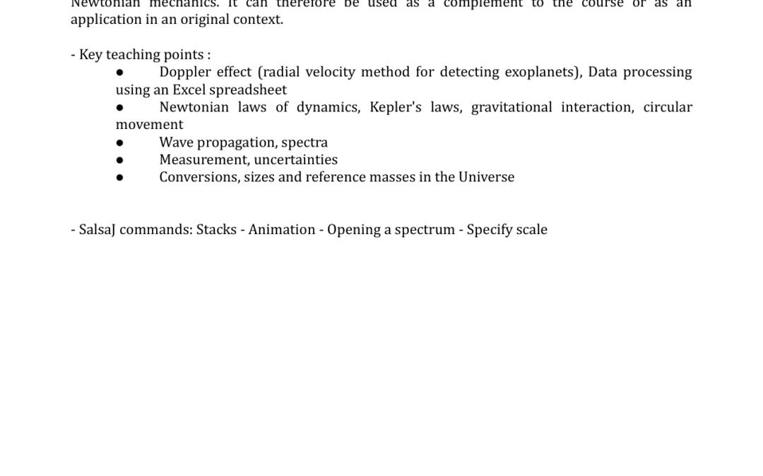 Exoplanet by radial velocity and spectra