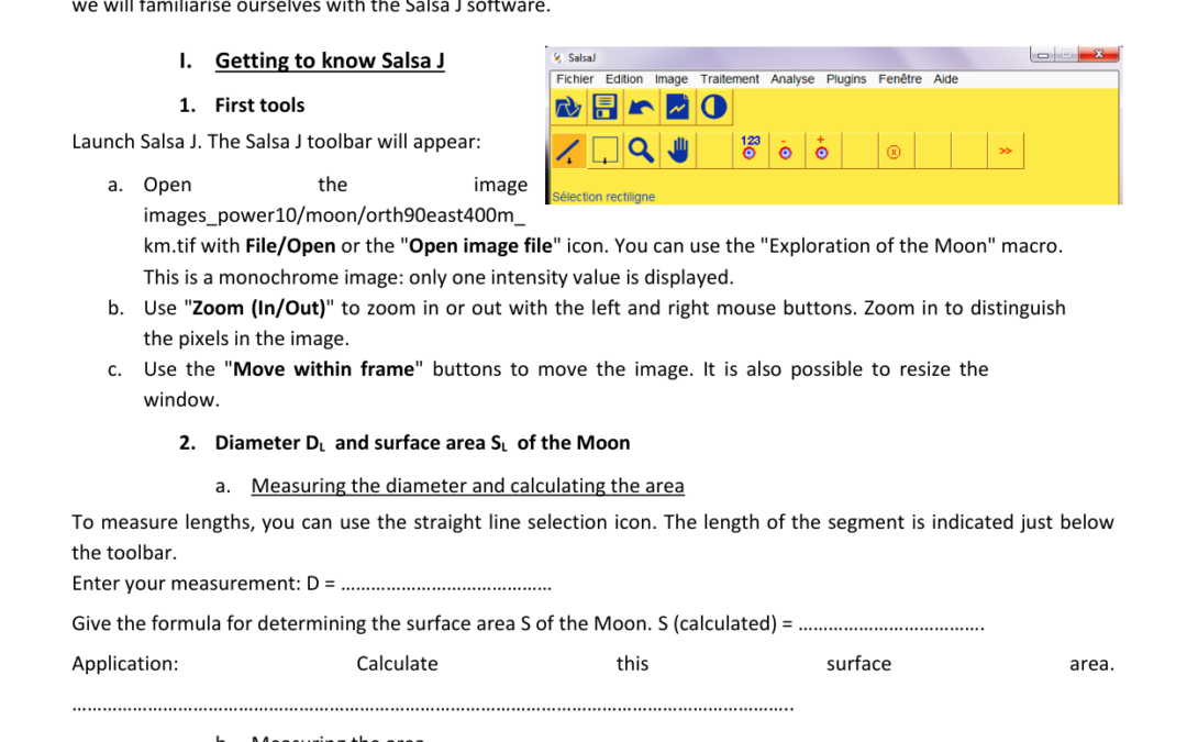 Measuring and dating  Lunar Craters with Salsa J