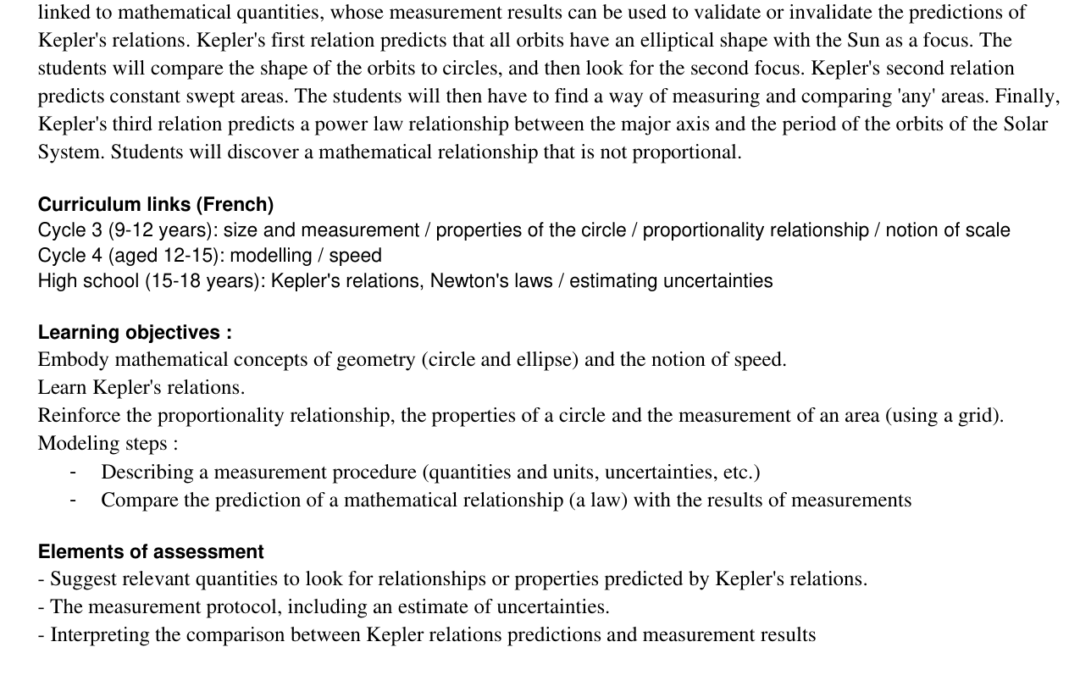 Human Orrery – Kepler laws