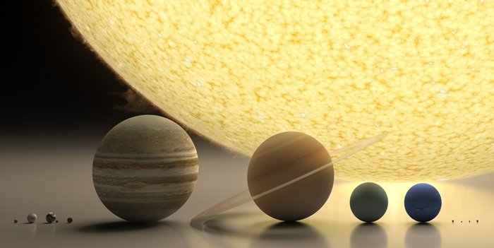 Solar System model on a city map